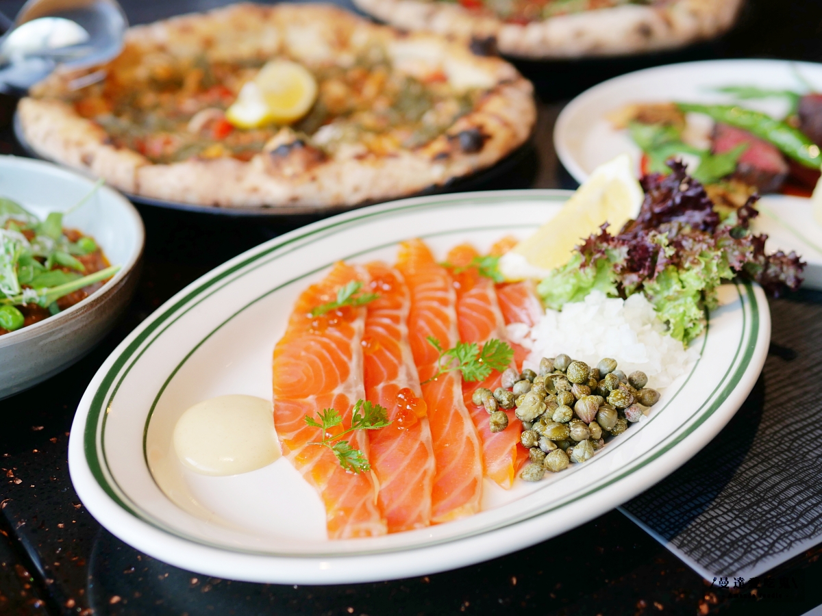 豹紋餅皮太迷人！從48小時發酵麵團到90秒窯烤「LA ONE Pizza」前菜到和牛都精彩的高質感料理！高雄美術館美食｜左營美食推薦